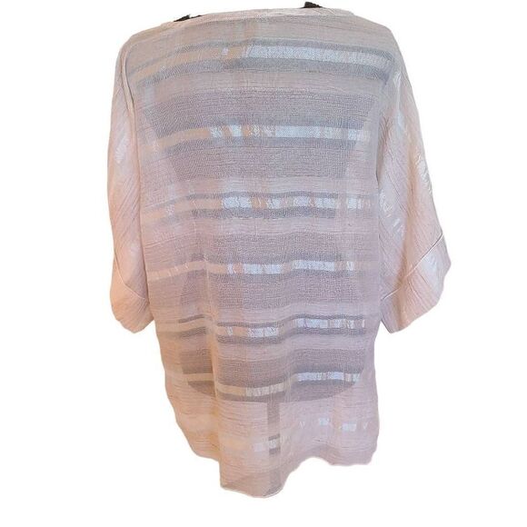 IC by Connie K Womens Blouse Short Sleeve Scoop Neck Cream Medium - Picture 3 of 10
